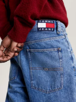 Calça jeans Aiden Baggy com costura desbotada