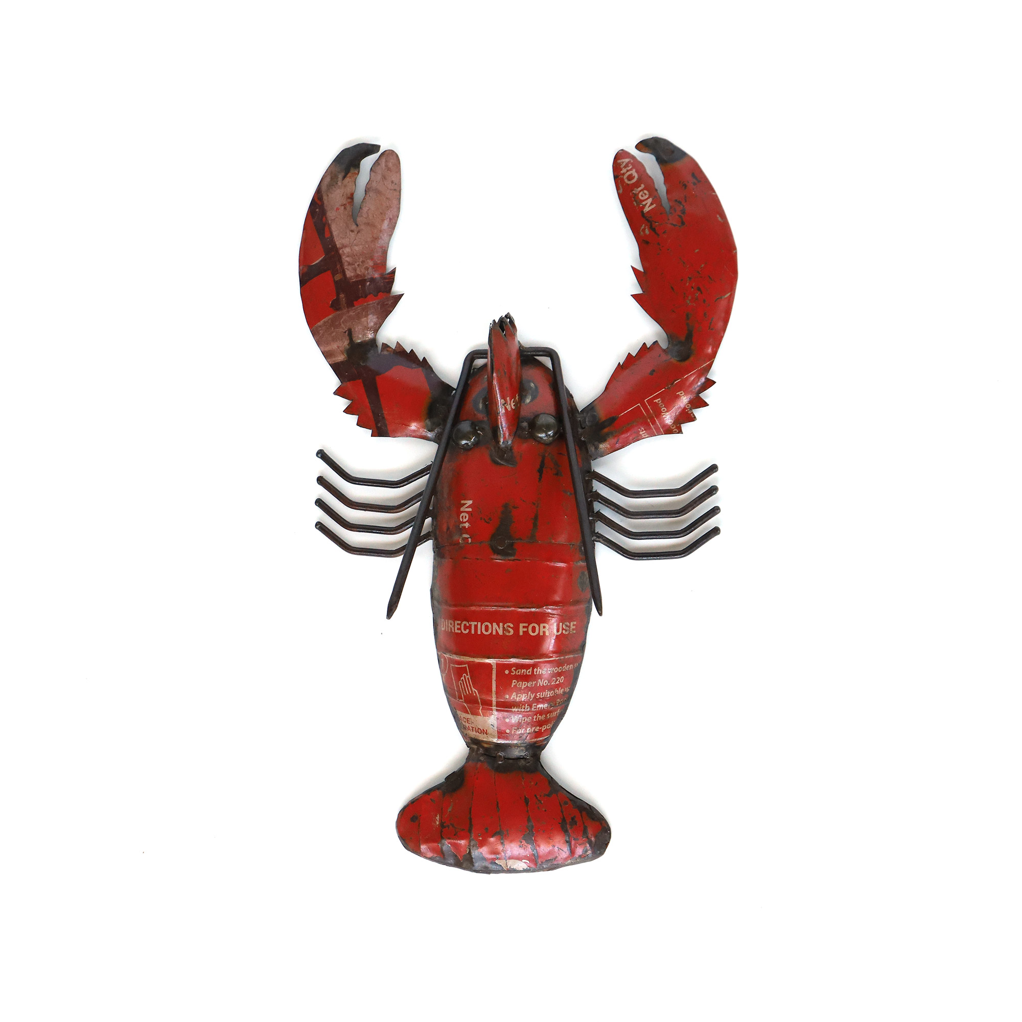Wanddeko 'Hummer' M, rot, H 43 cm, B 30 cm, L 7 cm von fischer's lagerhaus
