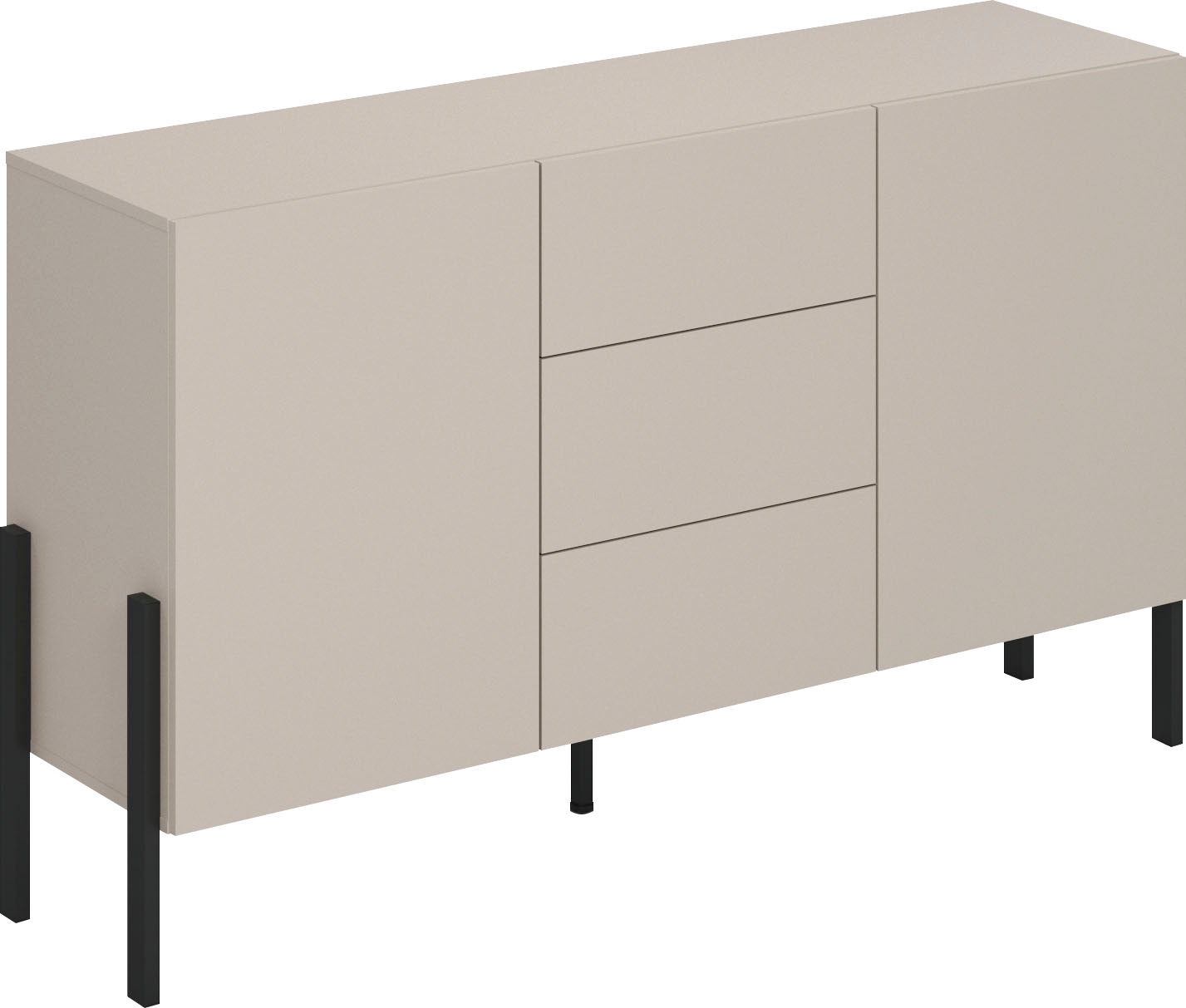 GOODproduct Sideboard »Jukon, Breite 150 bzw.180 cm, moderne grifflose Kommode« Schubladenschrank 2 Türen/3 Schubkästen, push-to-open-Funktion