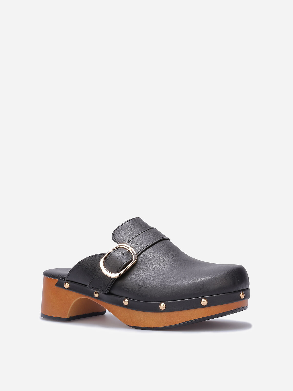 Sabots cloutés en simili- Noir
