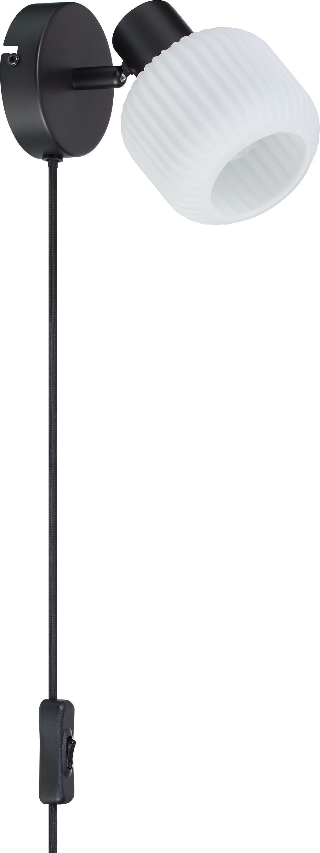 RINO Wandspot 1flg. - Schwarz, Weiss / B: 10.0 cm x T: 15.0 cm x H: 14.0 cm