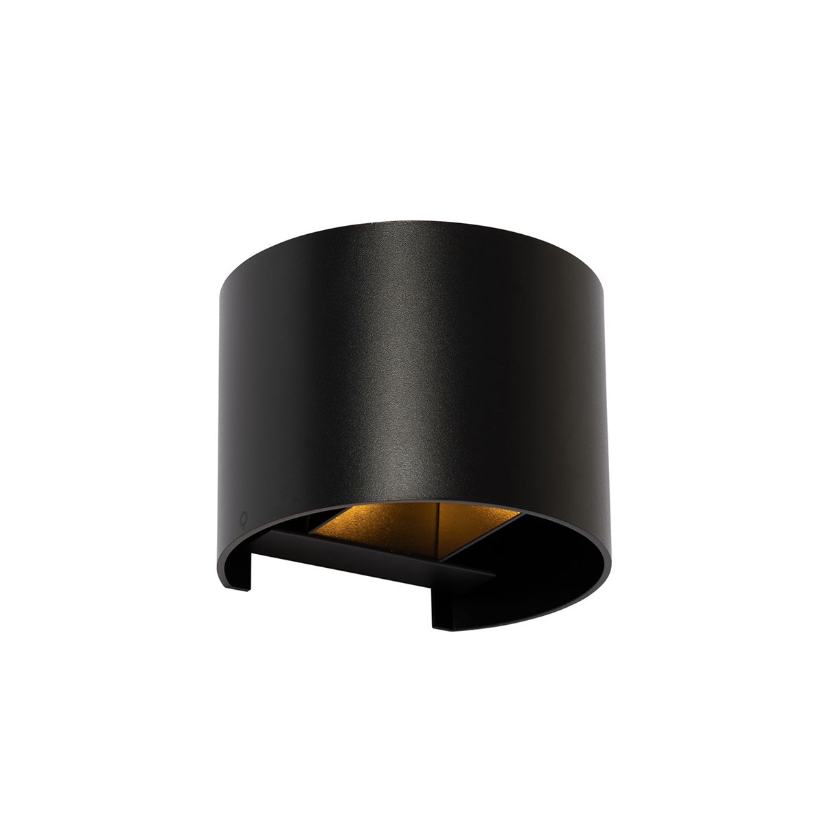 Moderne wandlamp zwart met lichteffect rond - Edwin