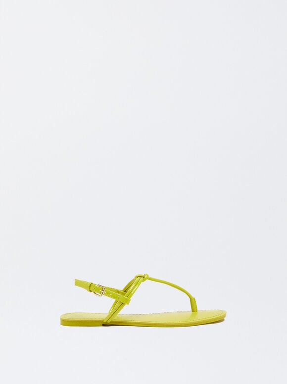 Plana Sandalia Com Nude - Amarillo