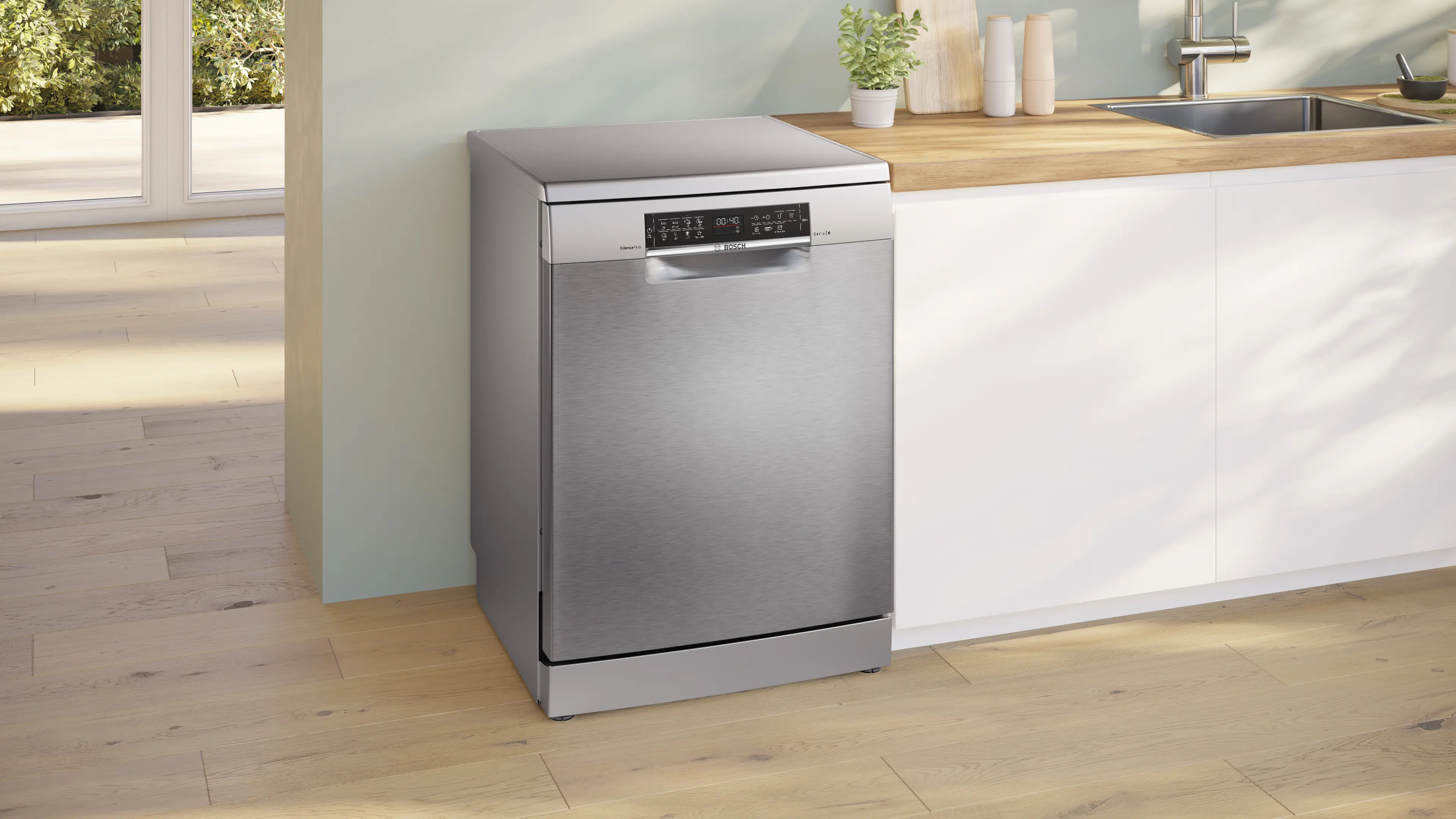 Serie 6 Vrijstaande vaatwasser 60 cm Geborsteld staal anti-fingerprint