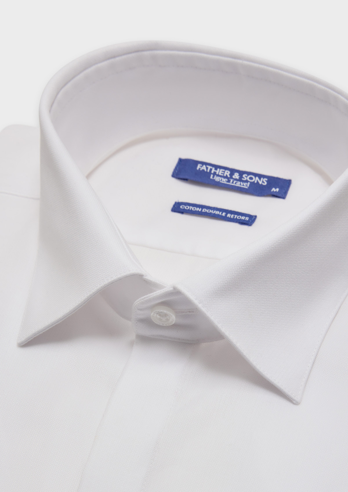 Chemise habillée non-iron Slim en coton façonné uni blanc