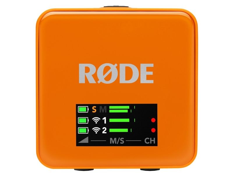 Rode Wireless GO Gen 3 Orange Kompaktes drahtloses 2-Kanal Mikrofonsystem