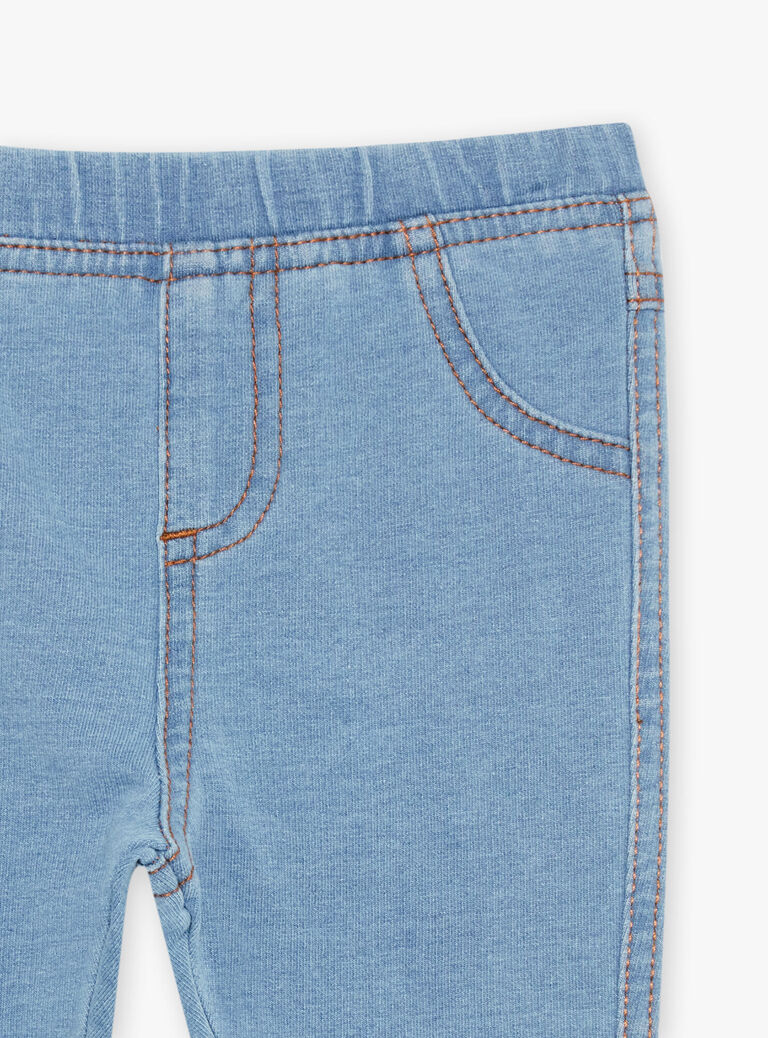 Pantalon en knit denim bleu clair