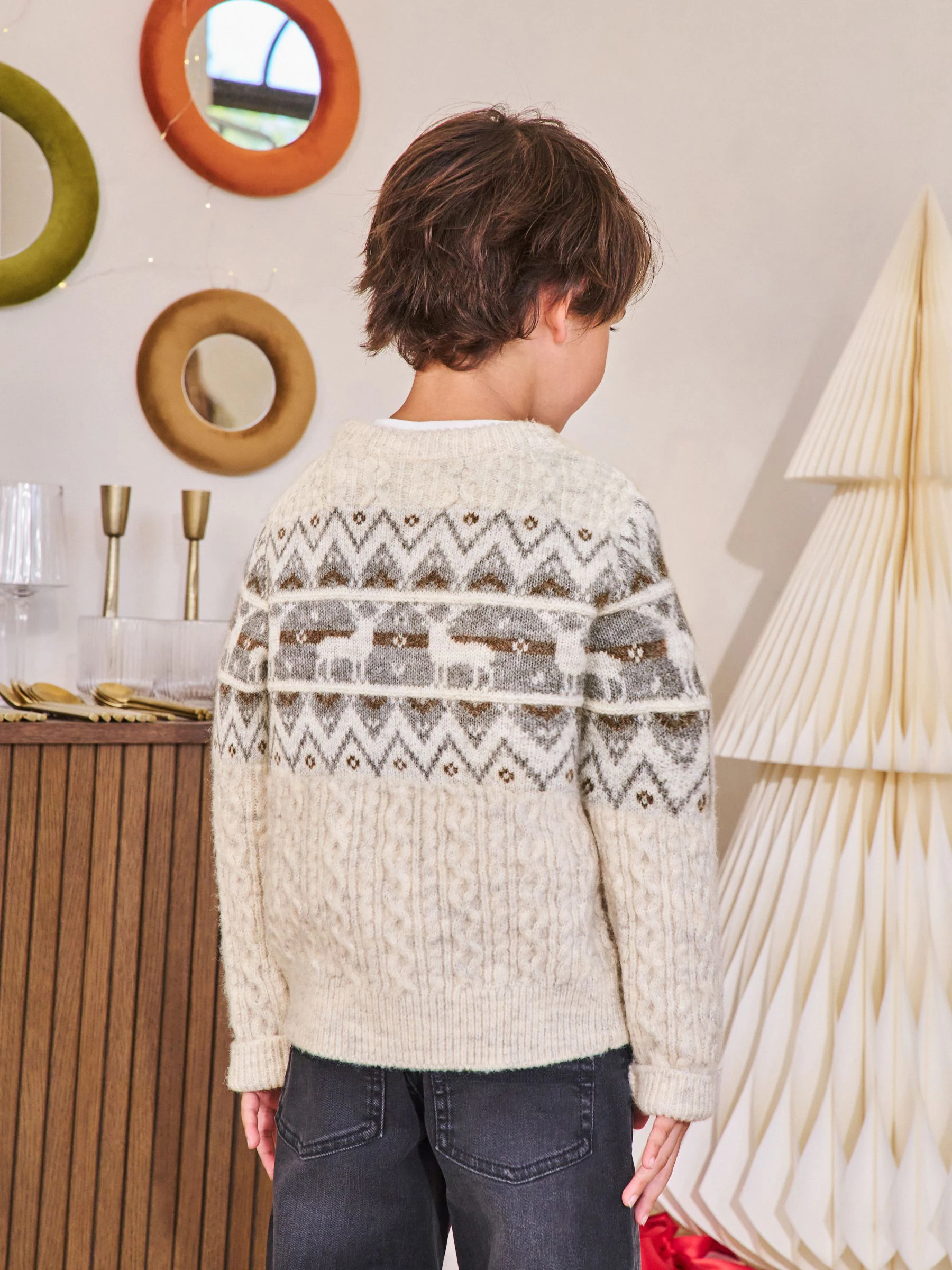 Ecru fairisle-motief  - Matching Family Christmas Jumper (3mths-16yrs)