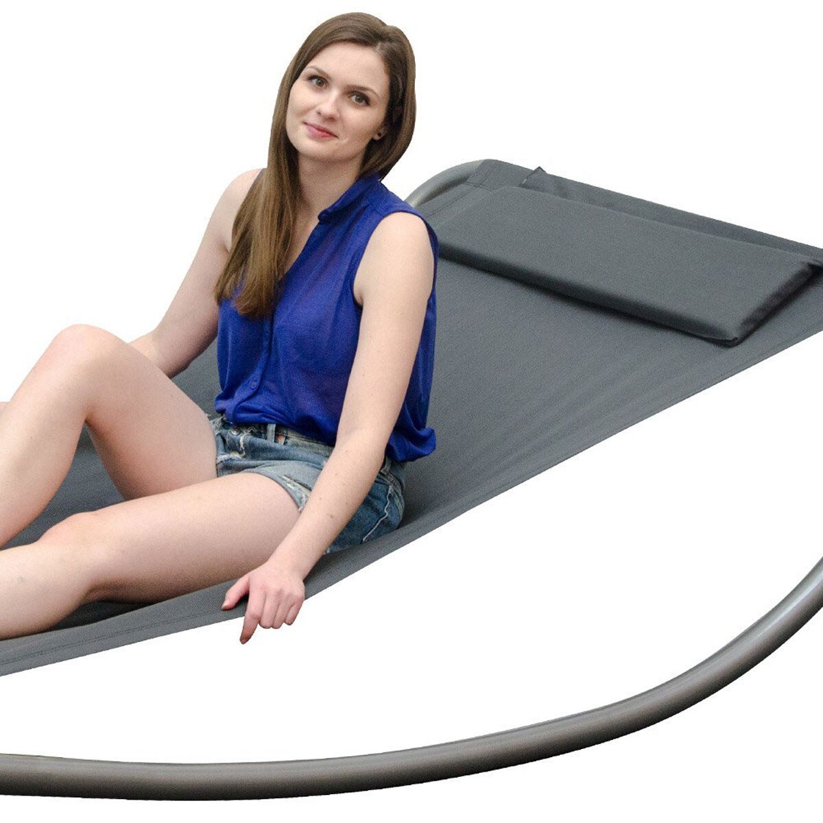 XXL Gartenliege XXL 200x130x32 cm Wippliege mit Metallgestell