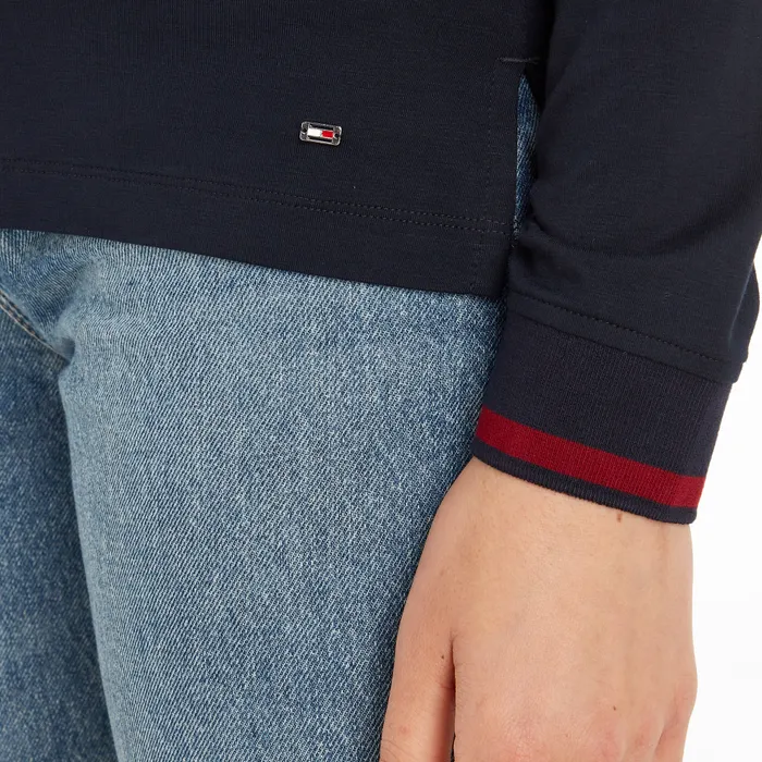 Tommy Hilfiger Slim Split Global Stripe LS Polo Dames