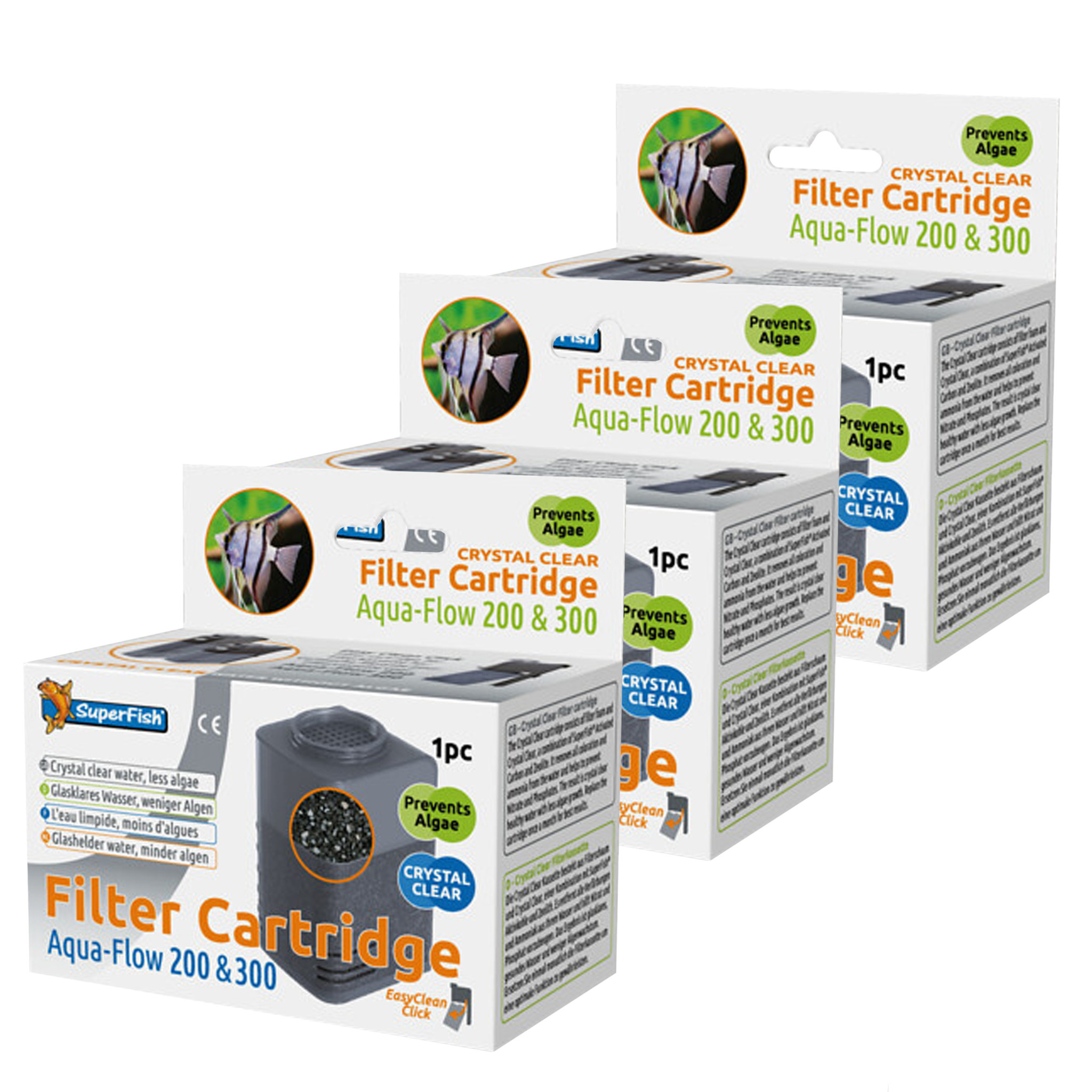 Aqua-Flow 200/300 Crystal Clear Filtercartridges x3