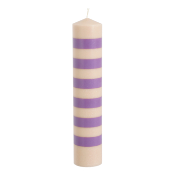 Pilaar kaars stearine licht roze lila - h25xd5cm