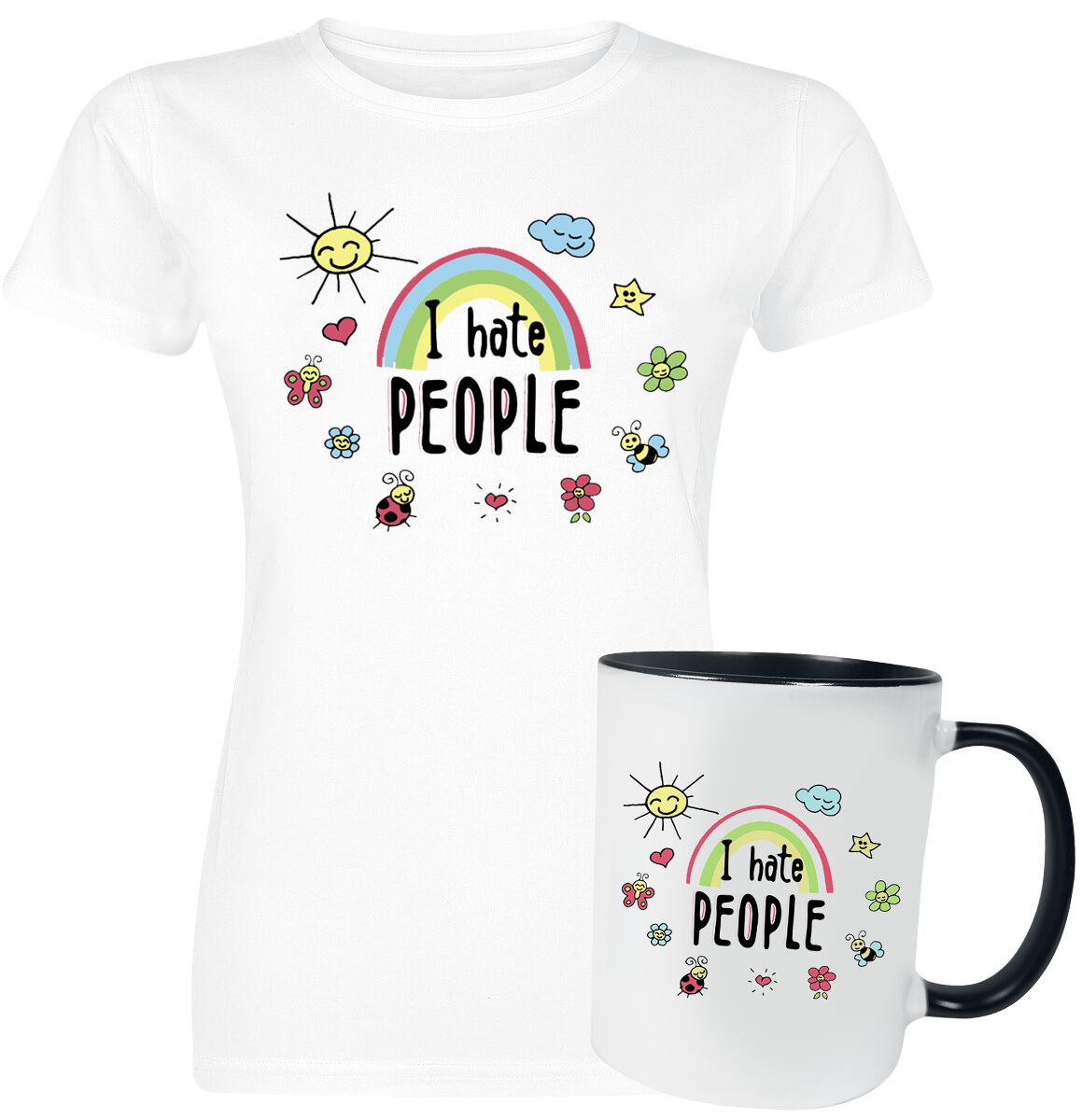 Coffret Cadeau - I Hate People | Slogans T-Shirt Manches courtes