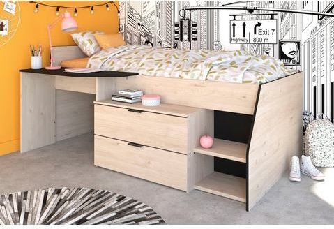Parisot - Milky - Hoogslaper - Eikenkleur/Zwart - Wit Grepen - Extra Bergruimte