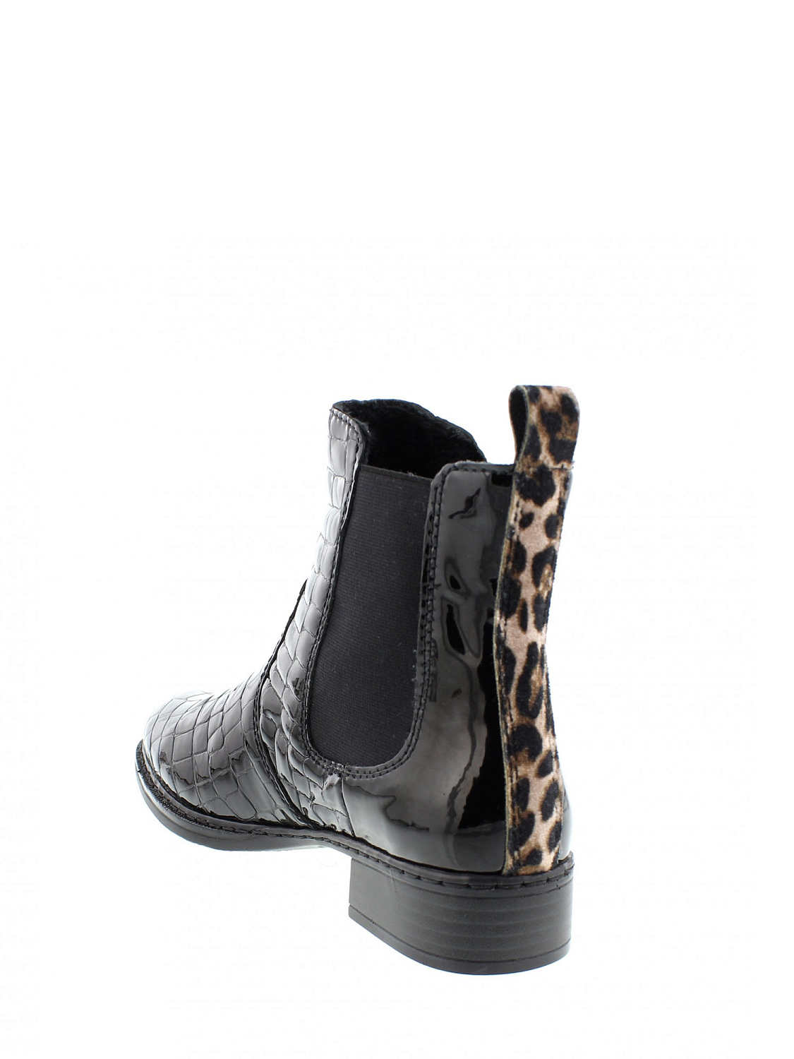 Rieker Sevilla Black Leopard Boots