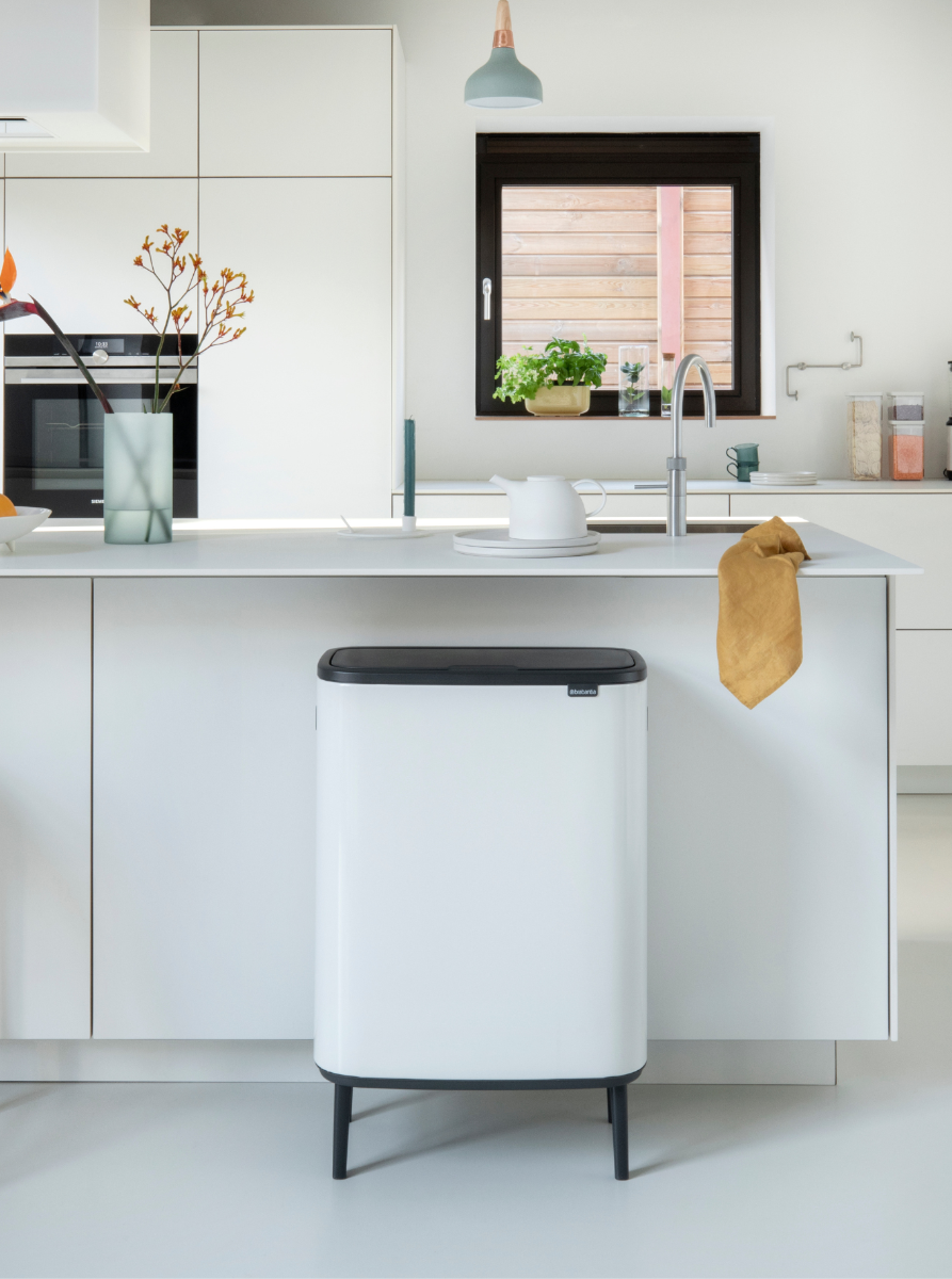 Bo Touch Bin Hi, met 2 binnenemmers, 2 x 30 liter - White