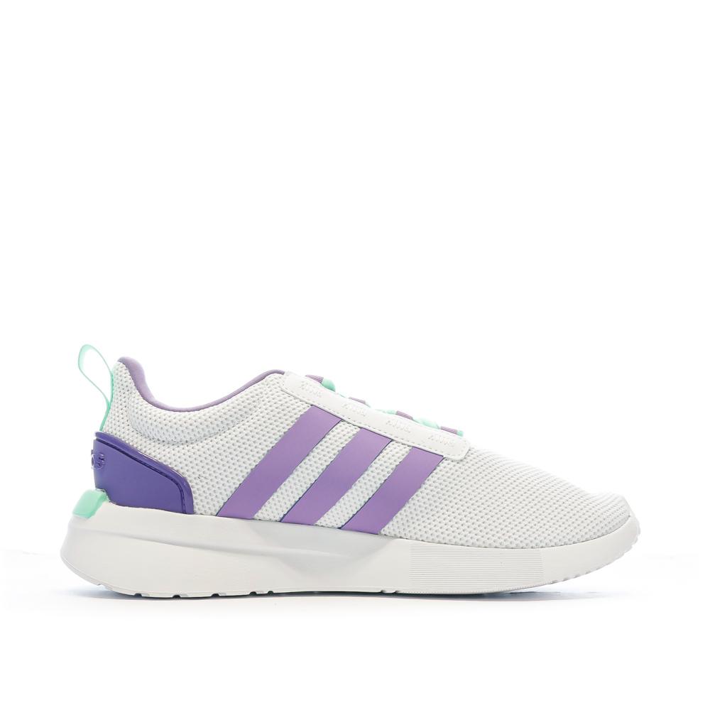 Adidas Baskets Blanches/Violettes Garçon/Fille Adidas Racer