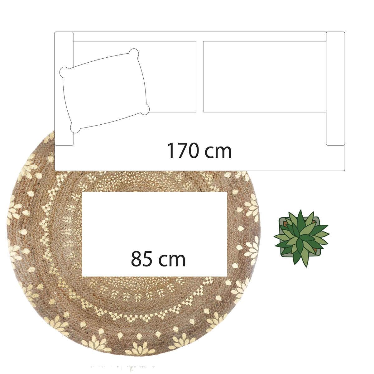 TAPIS JUTE GOLD SHINE D.115CM