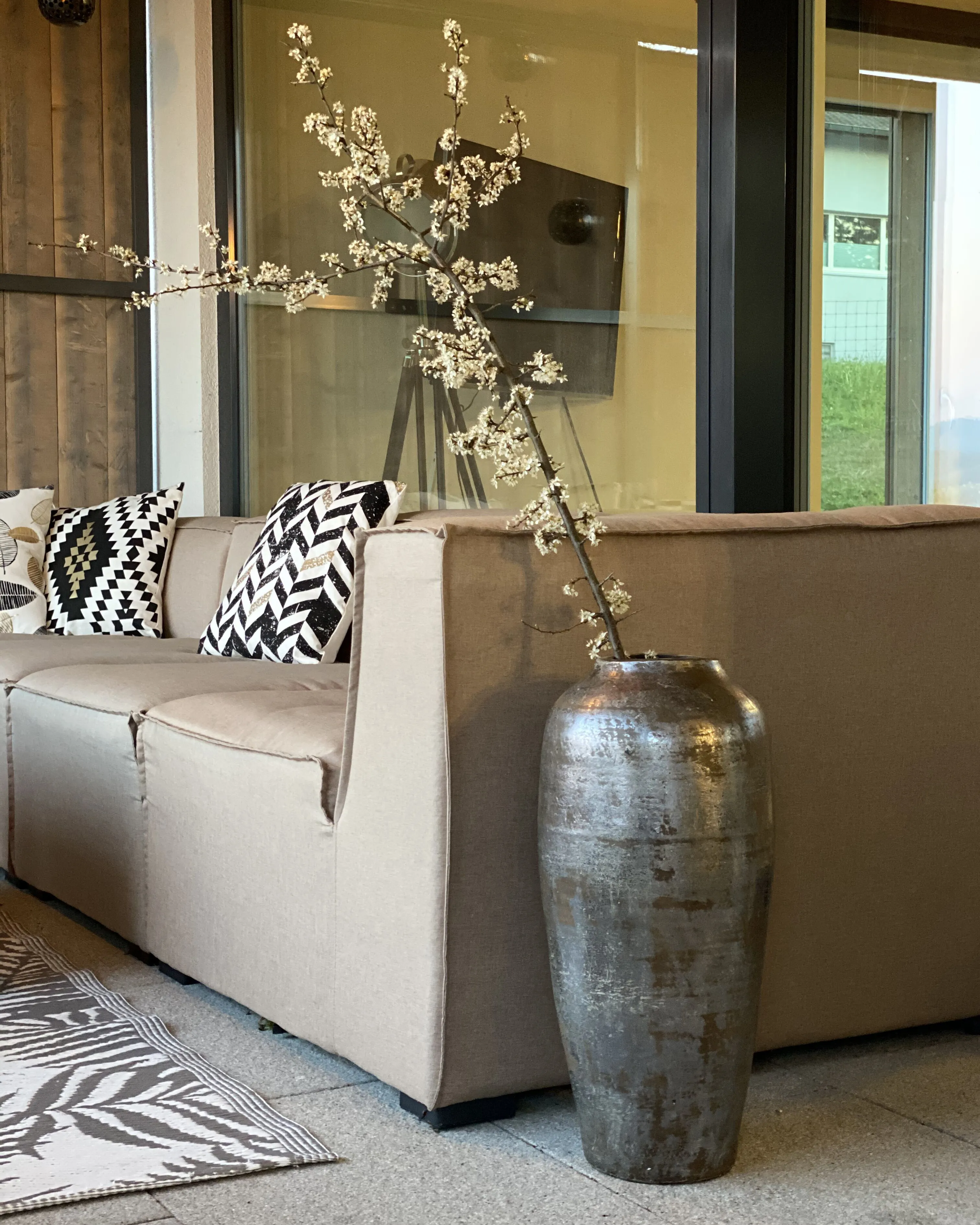 Decoratieve vaas LORCA Keramiek 48 cm Donkergrijs