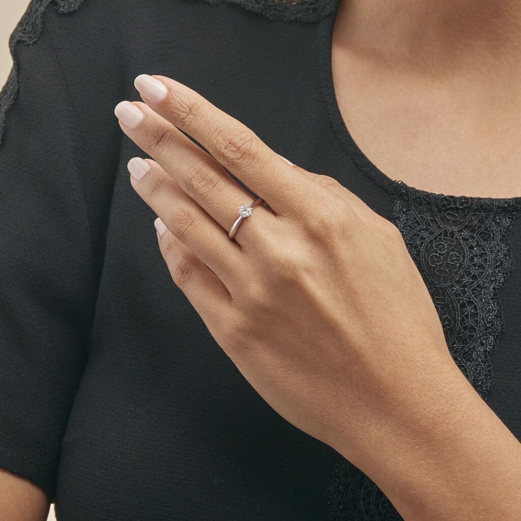 Bague Solitaire Veronika Or Blanc Diamant