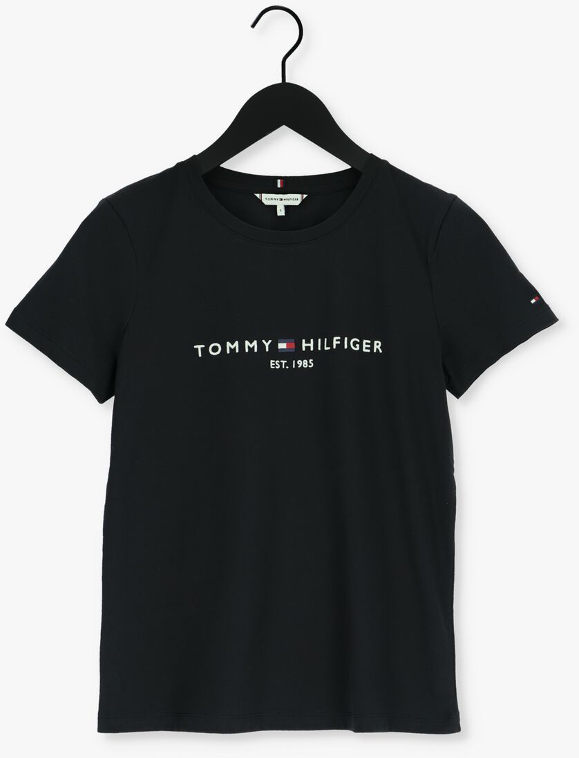 TOMMY HILFIGER zwarte tommy hilfiger t-shirt heritage hilfiger c-nk reg tee