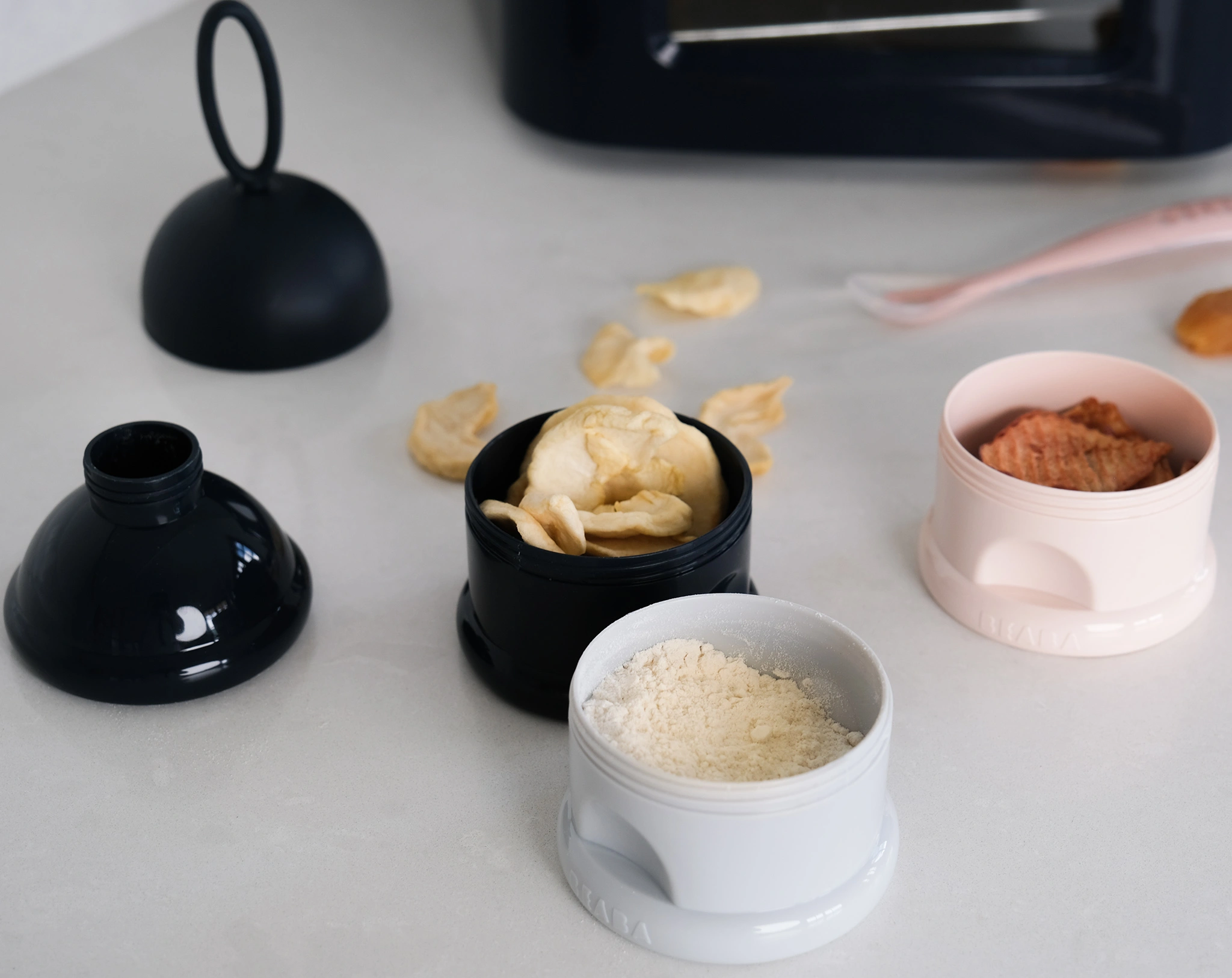 Dosierbox ON THE GO 3-teilig in night blue/rose