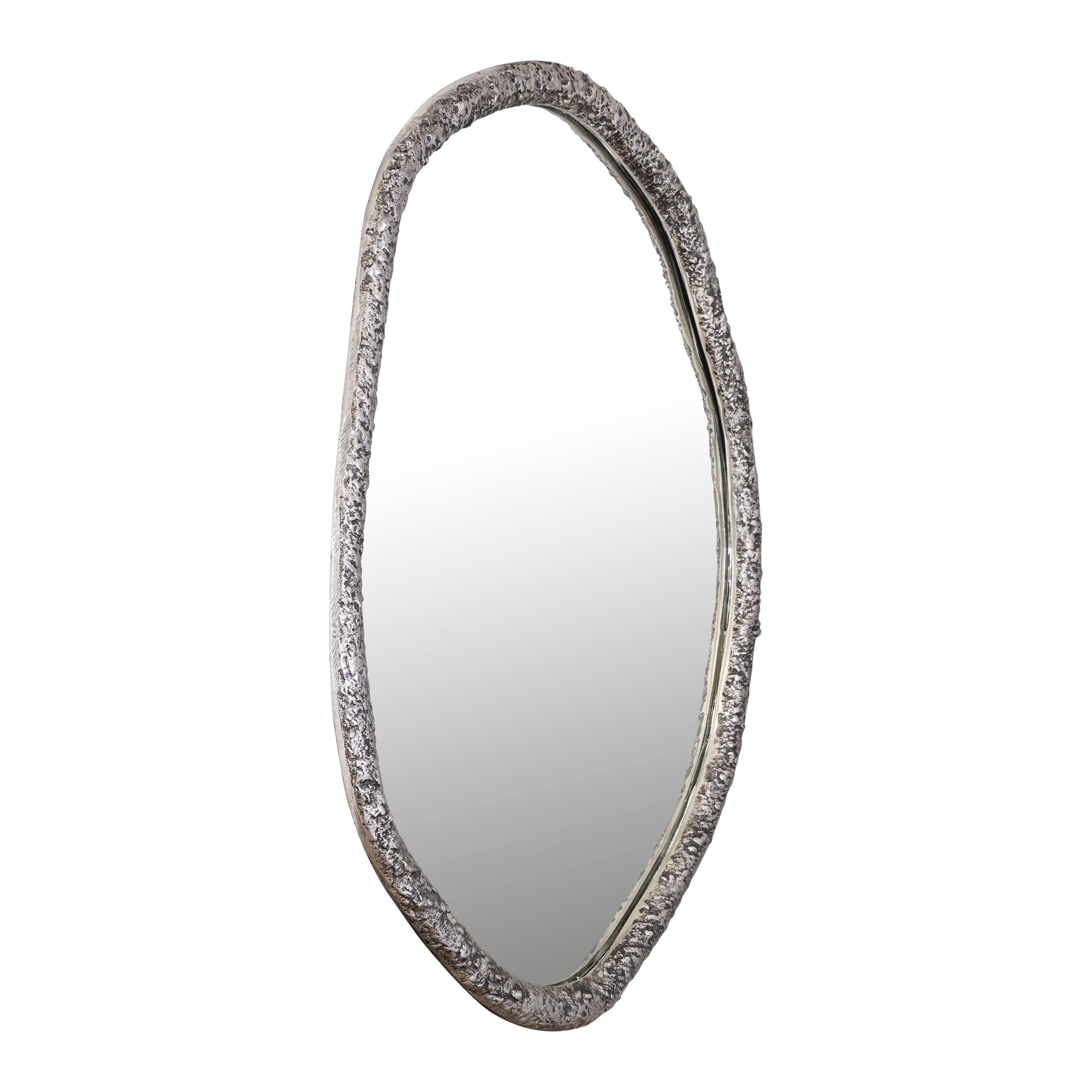 PTMD Paislie Nickel Organic Shaped Mirror Round