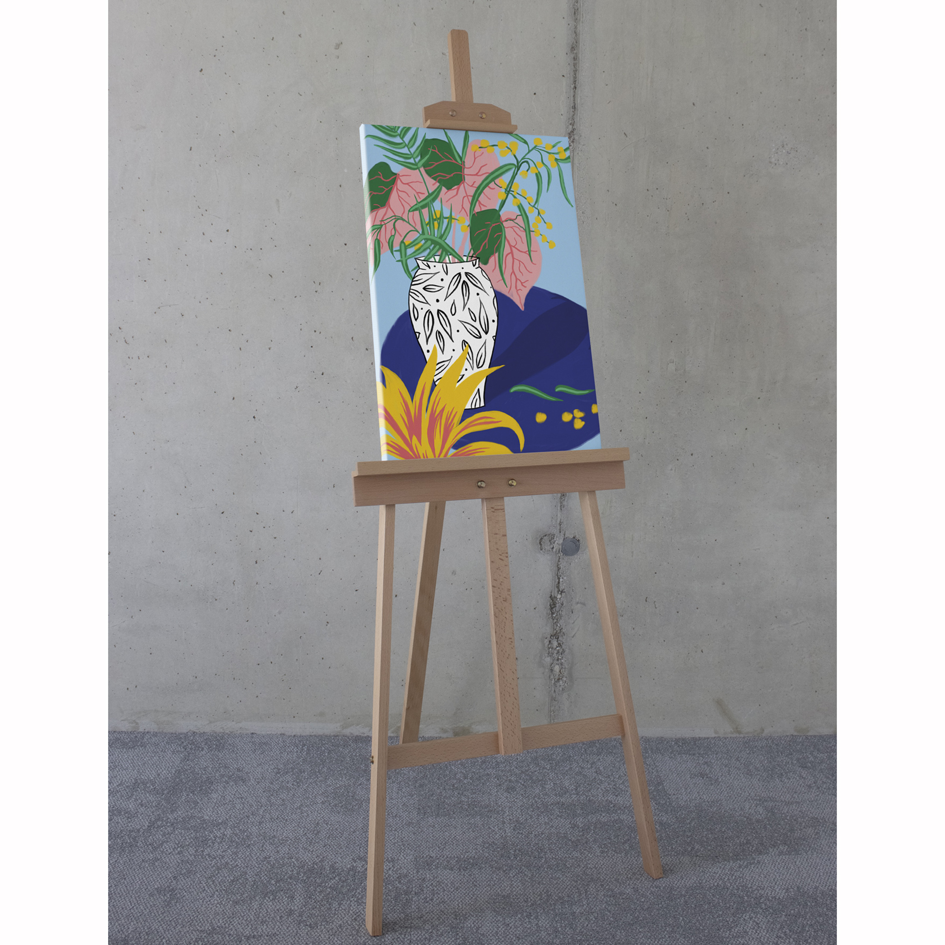 Keilrahmenbild FUNKY VASE - bunt - 40x60 cm