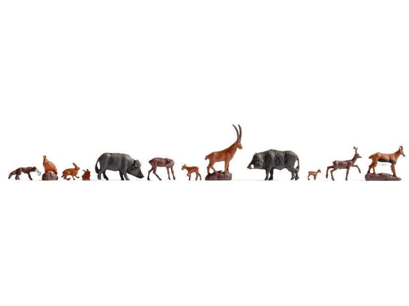 NOCH Figuren Waldtiere 12 Stück, H0 Waldtiere Figuren für H0 Modelleisenbahnen