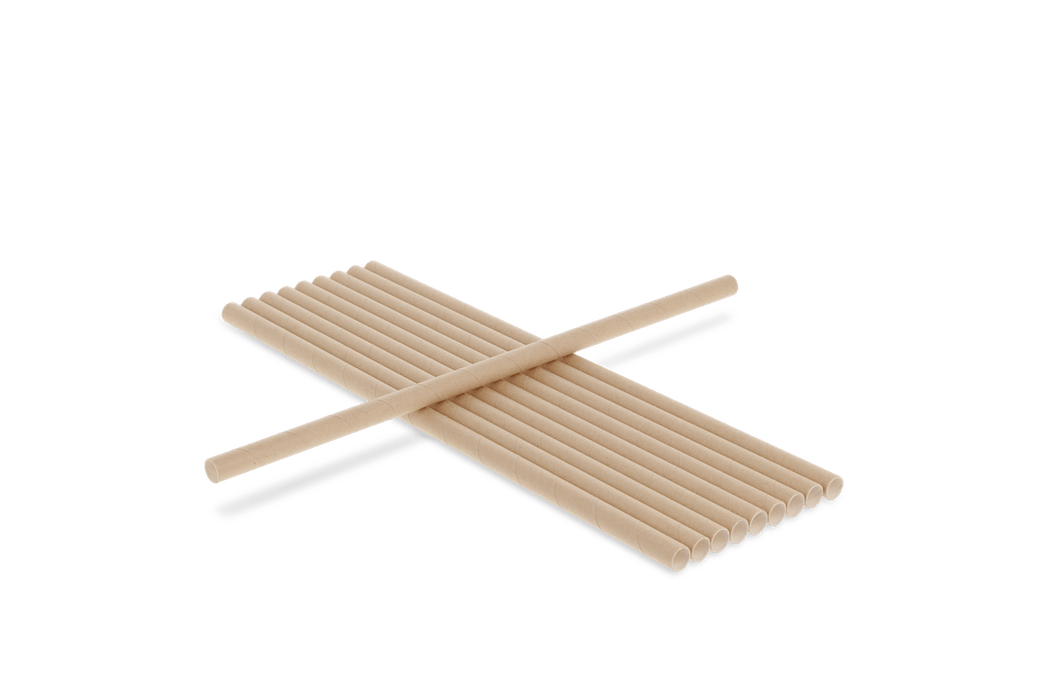Papieren rietjes naturel 230x8mm BIO