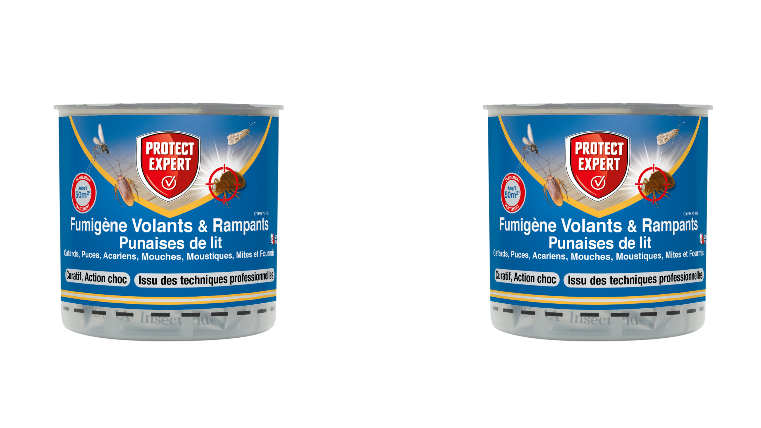 Lot de 2 fumigènes contre insectes volants & rampants | 10g | sans dép