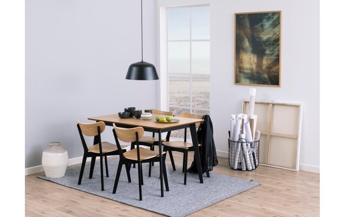 Stuhl Roxby 2 Stück, Nature/Schwarz<br>Esszimmerstuhl