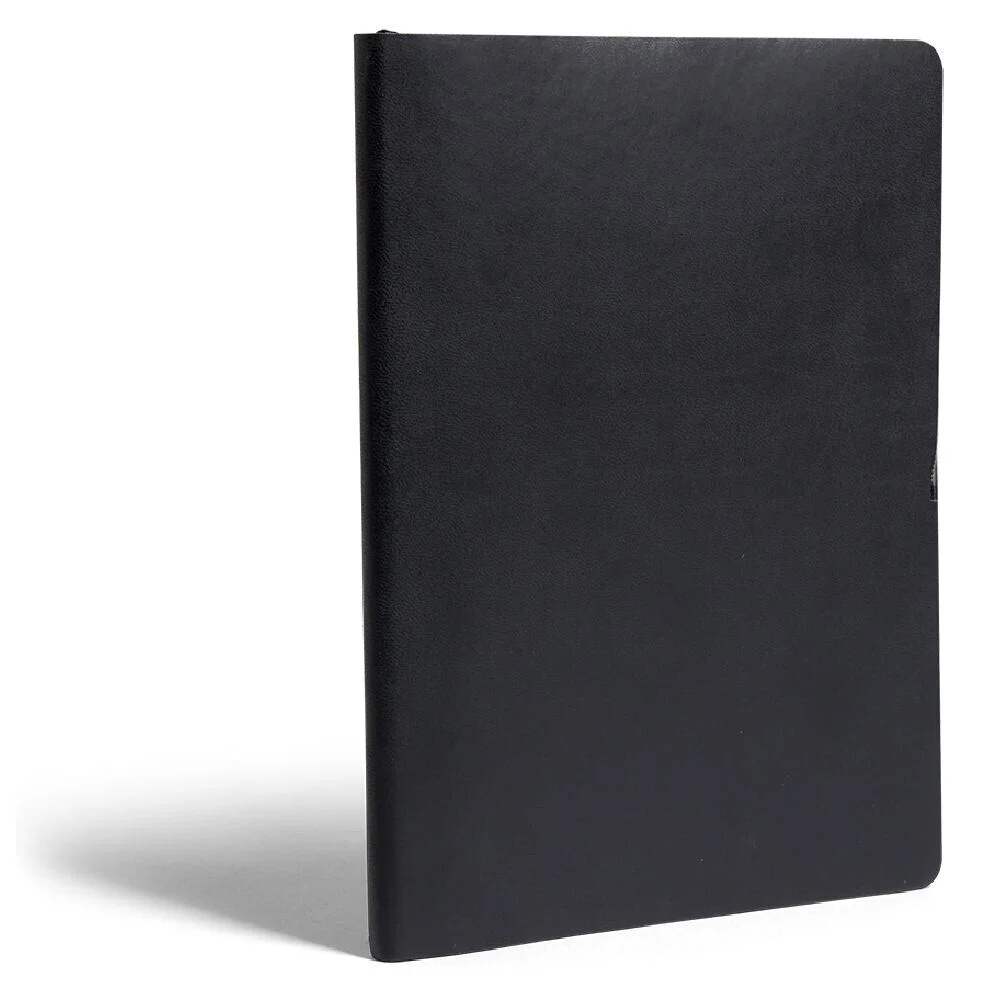 Carnet A5 noir mat à lignes 160 pages 15x21cm
