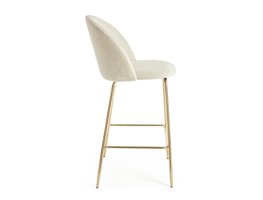 CONCEPT1 - Tabouret de bar Lot de 2 T. Carry velours blanc (Bar)