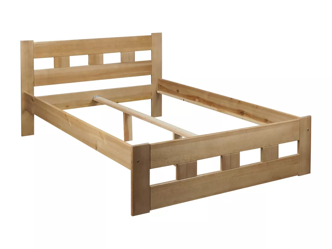 Lit 160x200 en bois Bond, couleur chêne