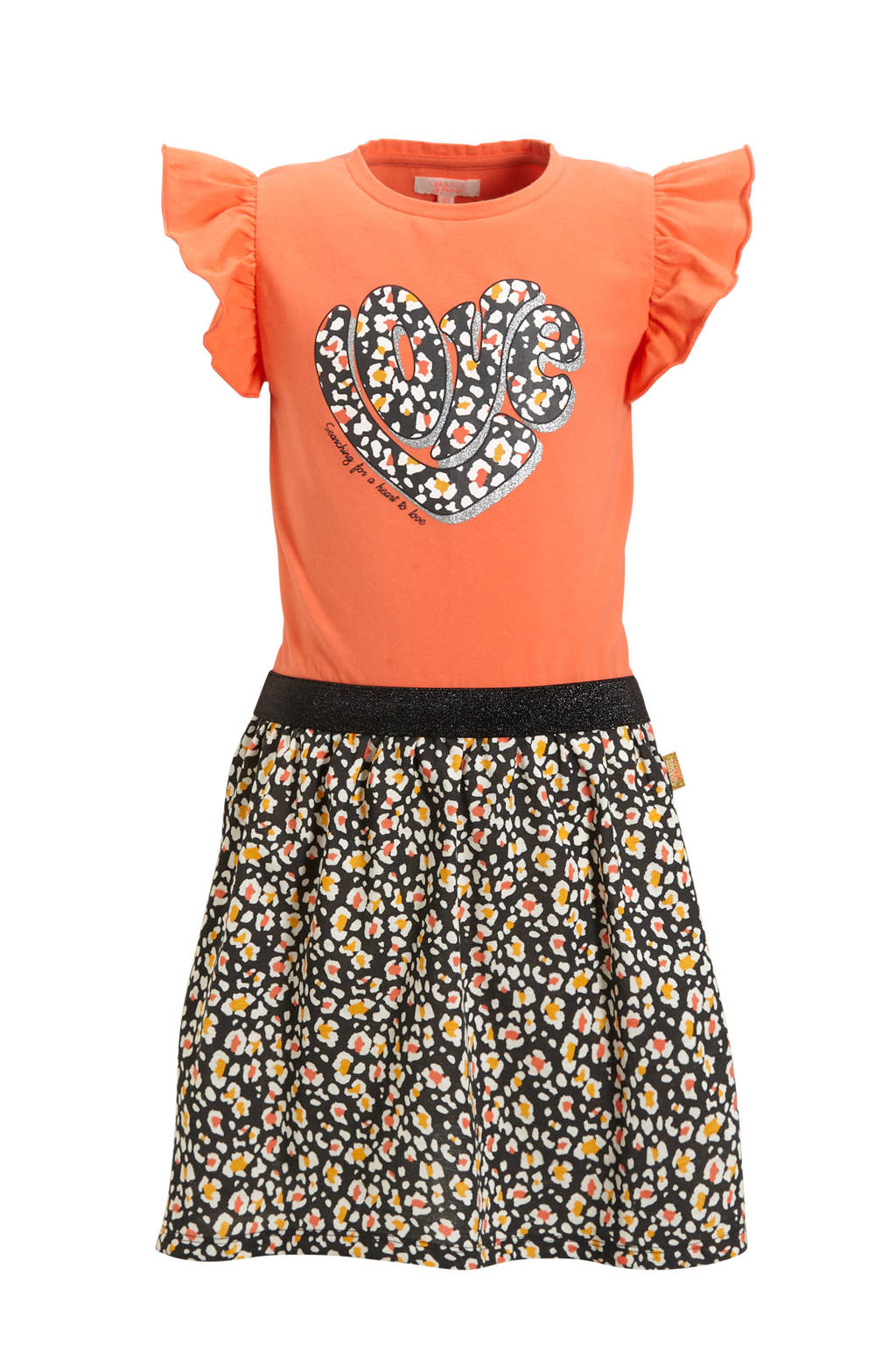 Orange Stars jurk Phillipa met printopdruk multi