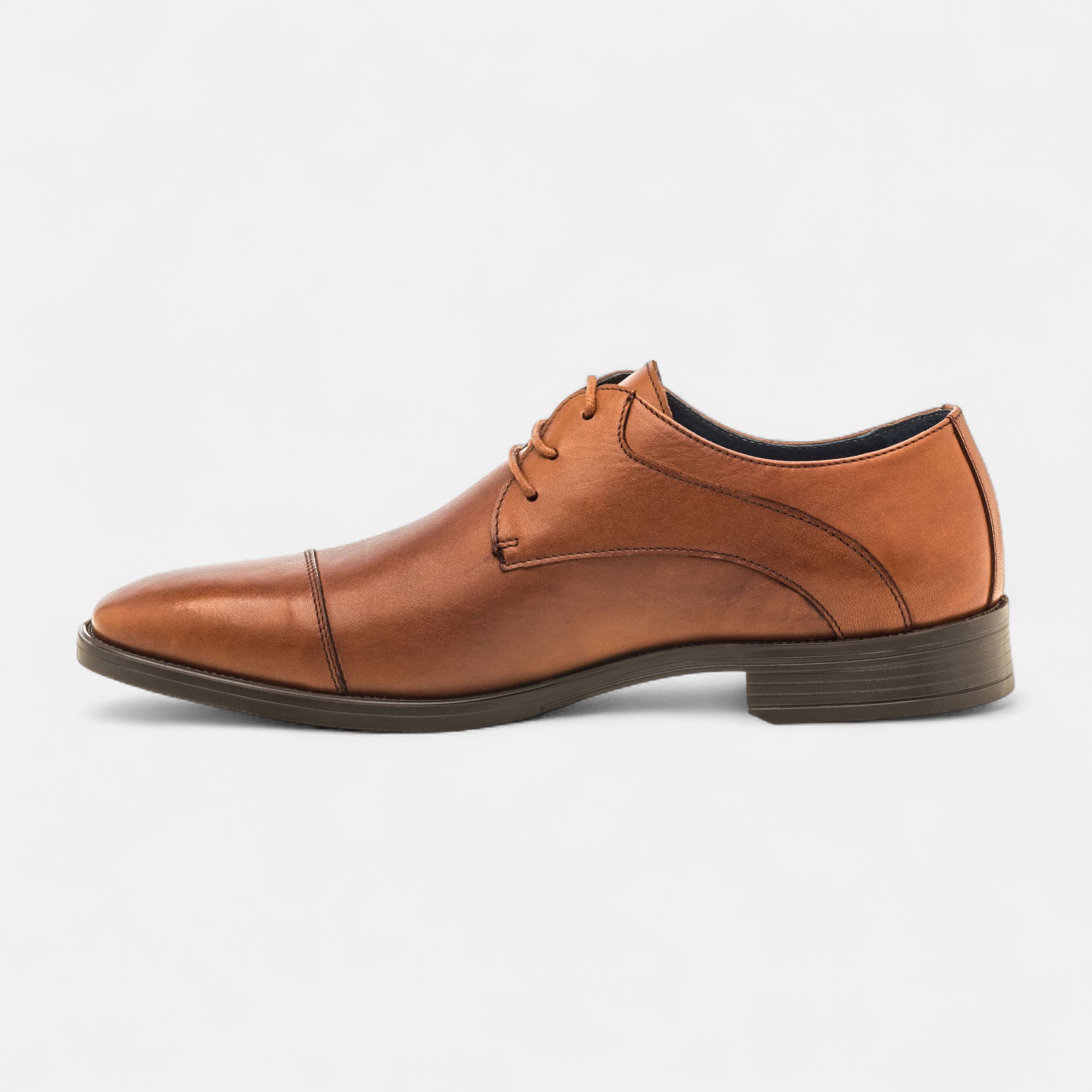 Derbies Homme en cuir cognac