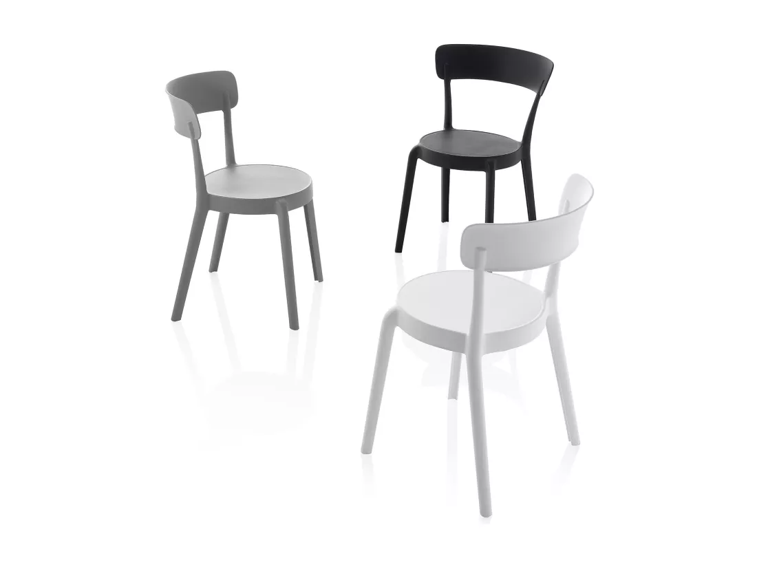 Set de 4 Chaises d’intérieur/extérieur ISABEL gris