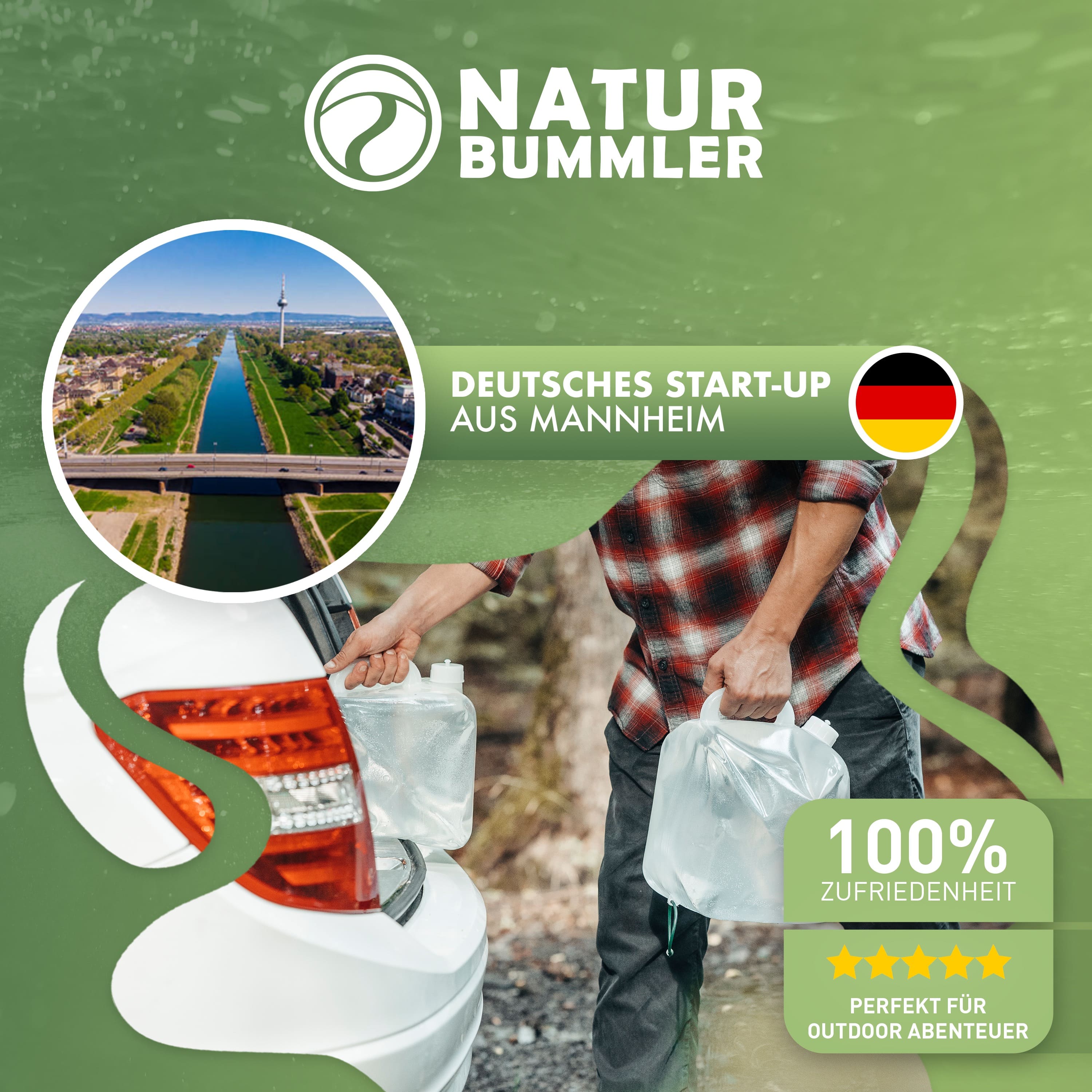 Naturbummler 10 liter set van 4 opvouwbare jerrycans