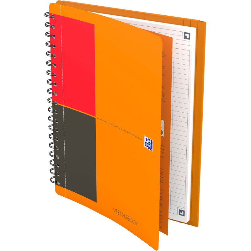 Cahier spirale Oxford International Meetingbook B5 17,6 x 25 cm - blanc ligné - 160 pages