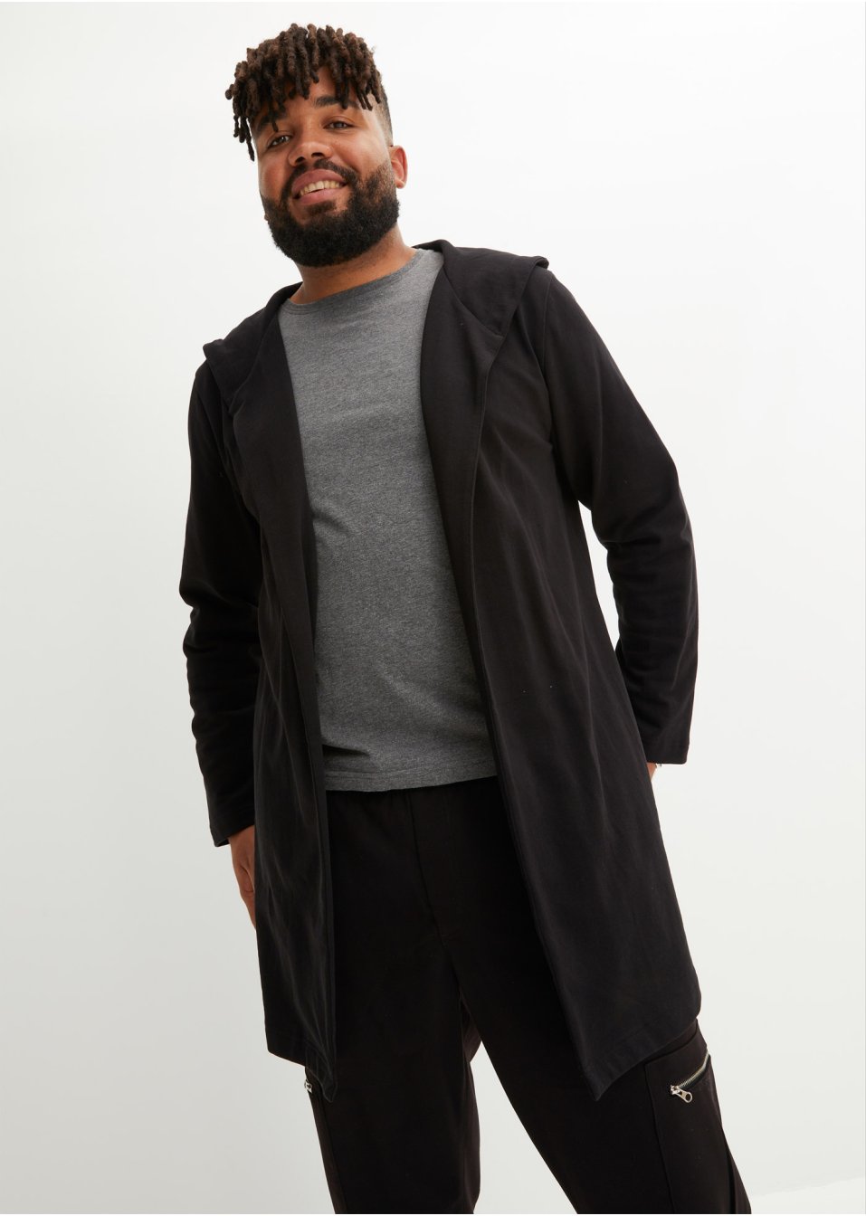 Gilet sweat à capuche long