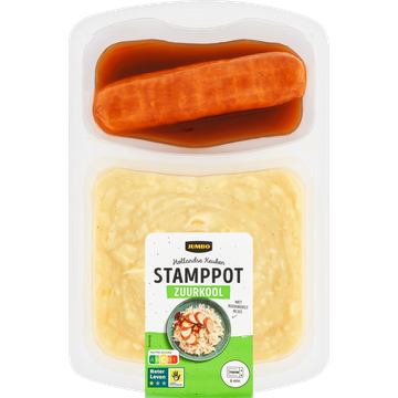 Jumbo Stamppot Zuurkool met Rookworst in Jus 500 g