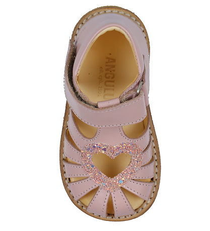 Angulus Sandalen - Herzsandale - Pale Rose/Rose Glitter