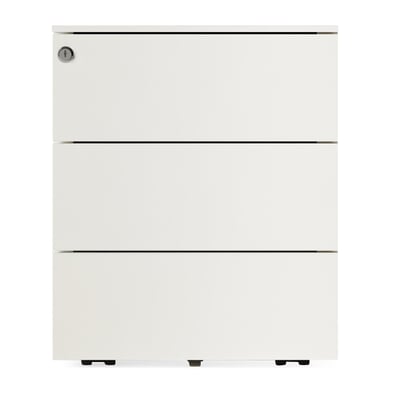 Schubladencontainer Kubo, 3 Schübe, RAL 9010 Reinweiß