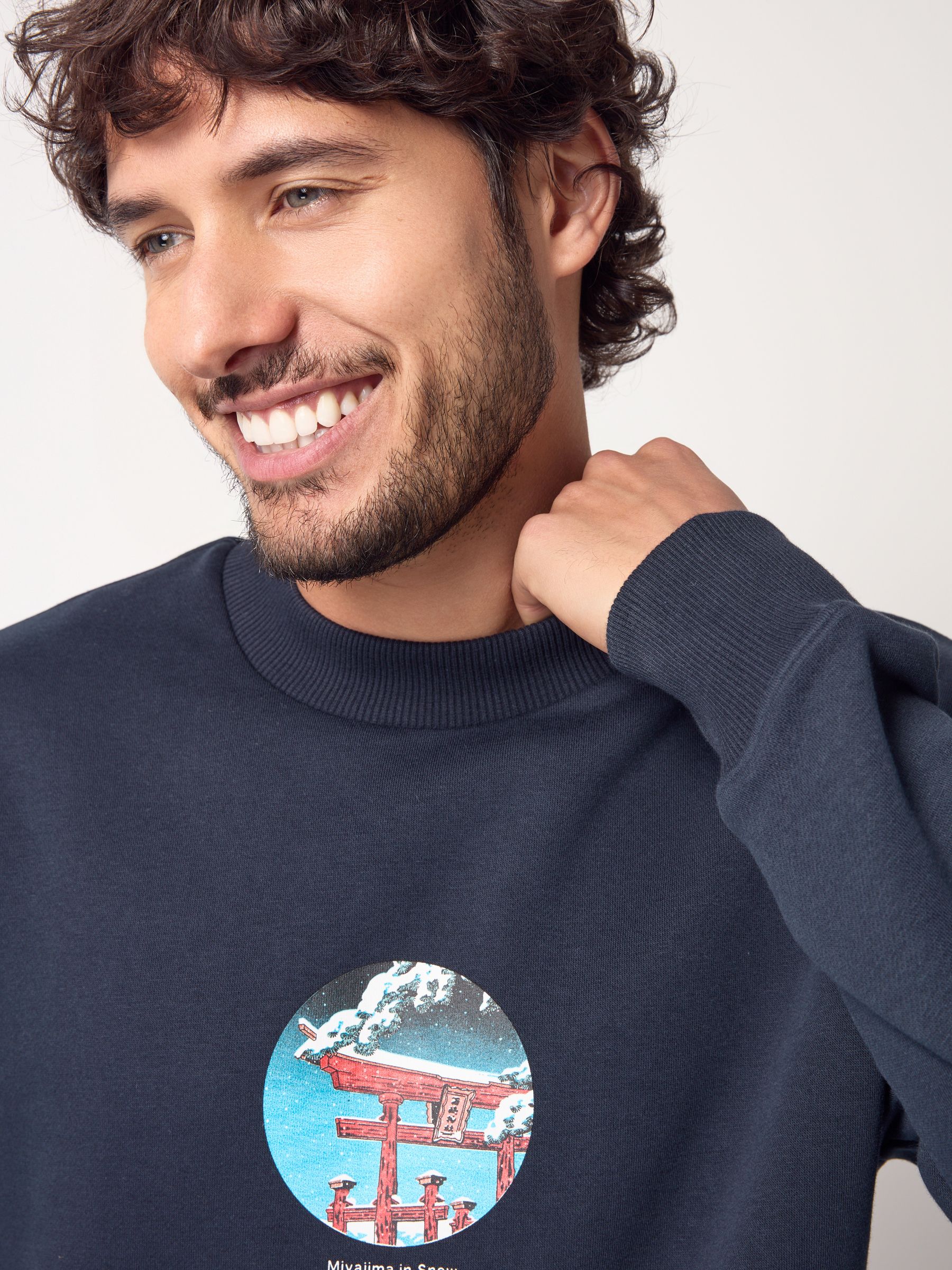 Donkerblauw - Hokusai kerstsweater