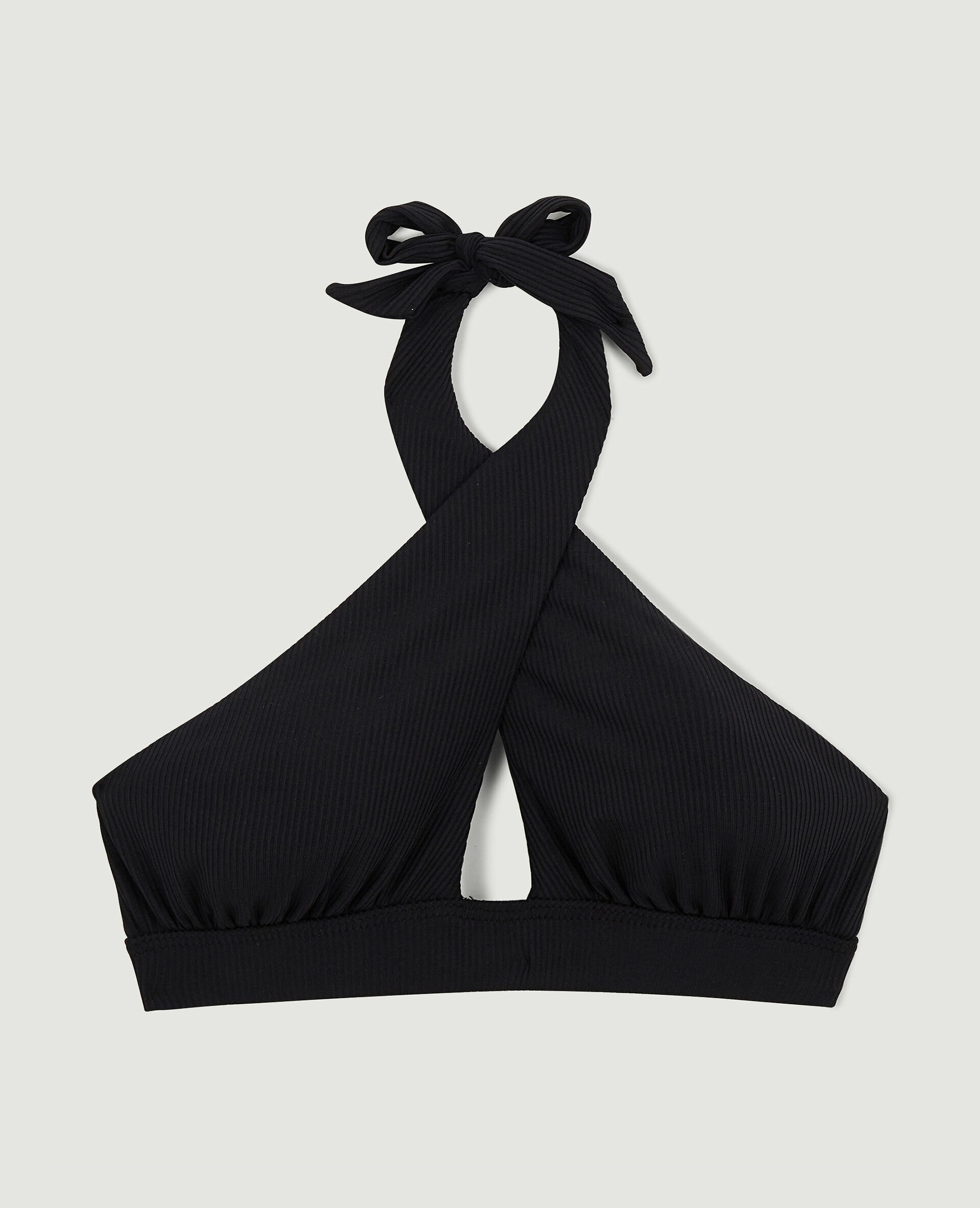 Haut de maillot triangle foulard croisé - Noir