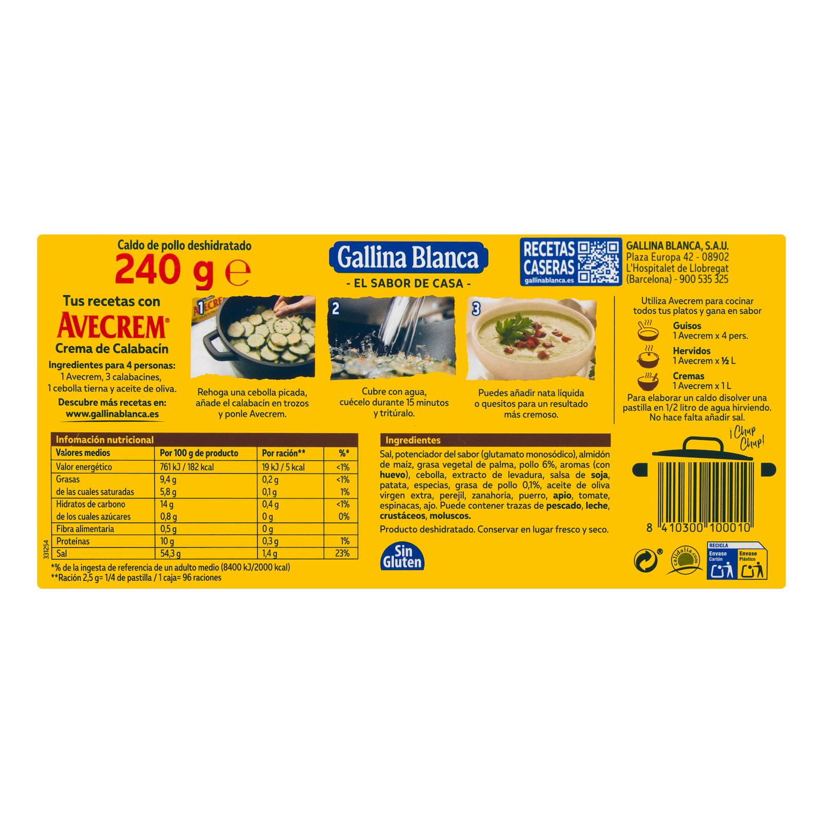 Bouillon de poulet Avecrem en comprimés
