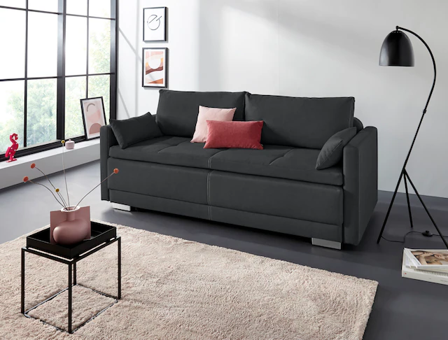 INOSIGN Schlafsofa »Berlin« mit Boxspringaufbau, Bettfunktion & Bettkasten, Dauerschlafsofa