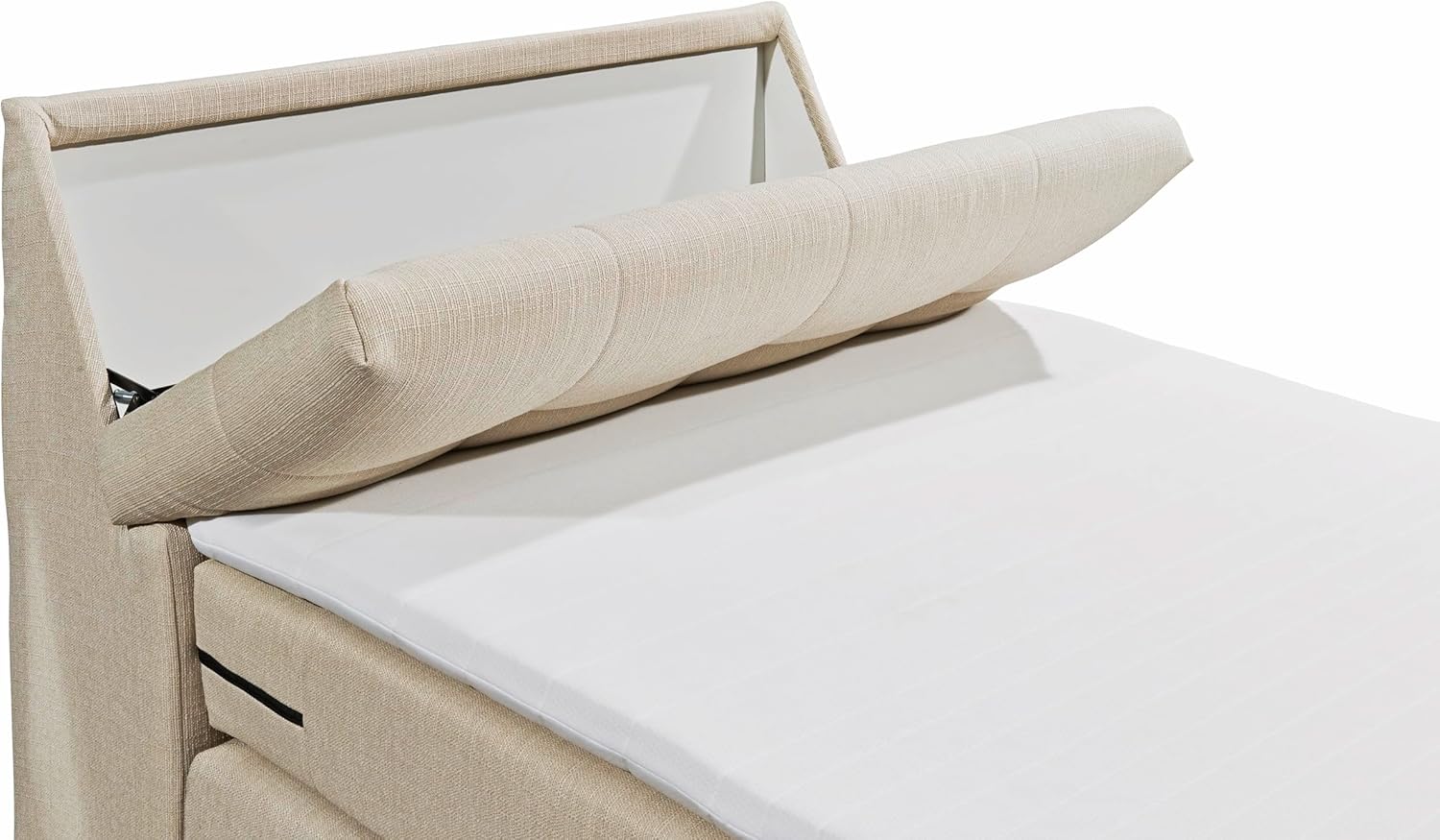 CARPINO Boxspringbett 120x200 elektrisch verstellbar, Creme - Bequemes Einzelbett mit dekorativer Steppung und Komfortschaum Topper - 120 x 110 x 234 cm (B/H/T)