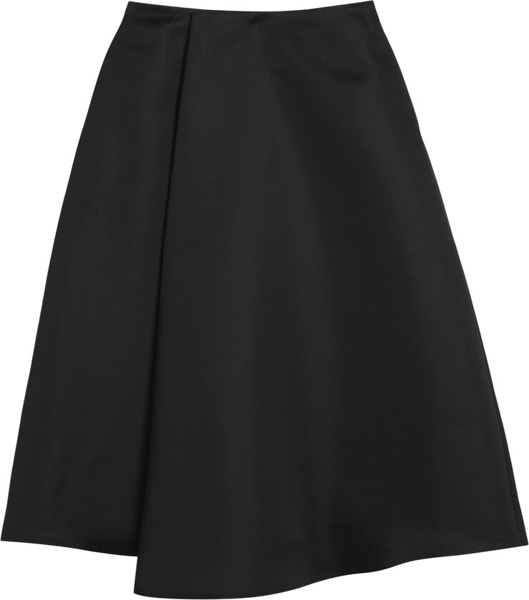 Ted Baker ERVA Asymmetric Satin Wrap Midi Ski Black